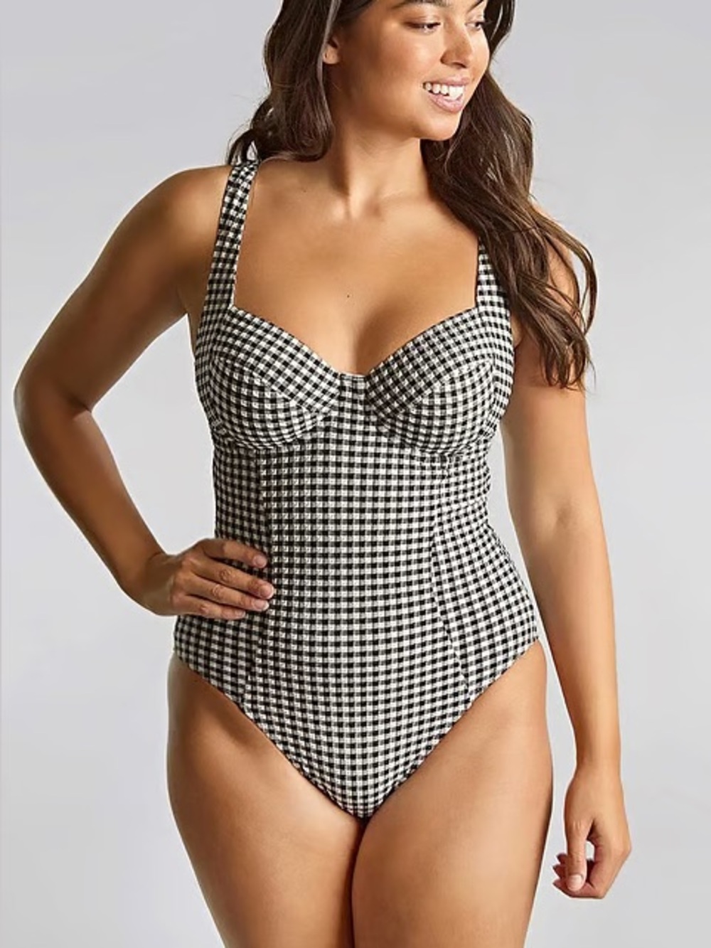 NWT PANACHE GINGHAM PALOMA ONE-PIECE SWIMSUIT